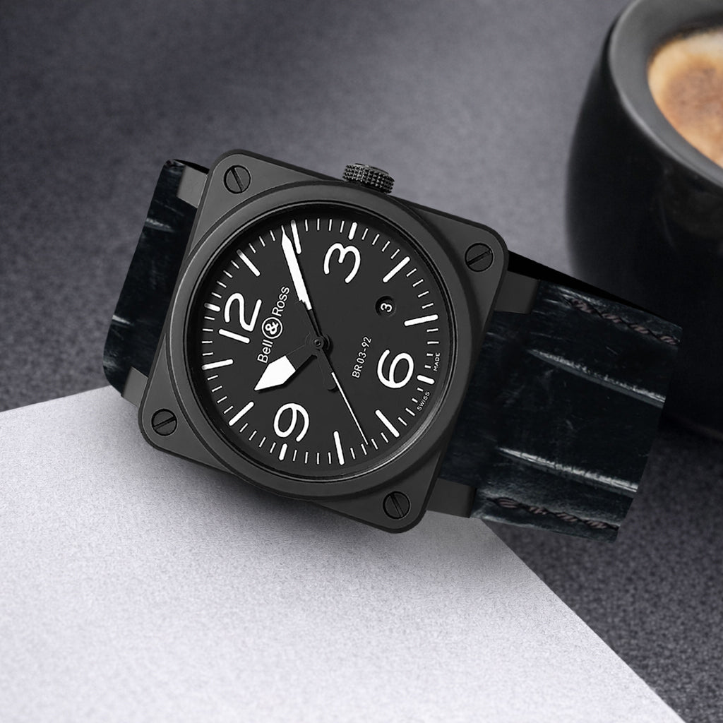 Bell Ross 01, 02, 03, BR X, BR S Straps - Croco Black – Liger Straps