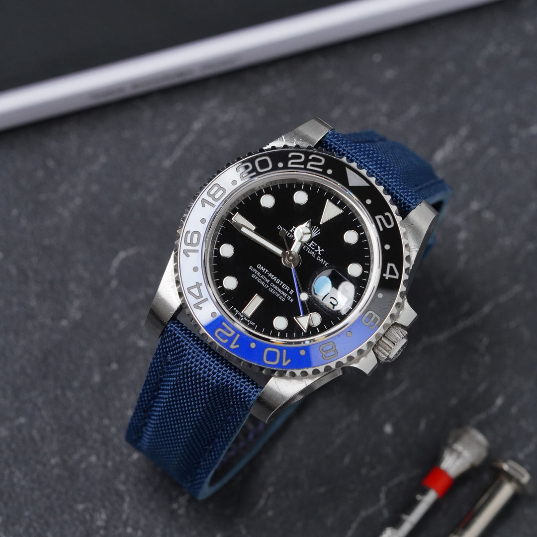 Rolex GMT Master II Batman Straps Canvas Extreme Padded Navy
