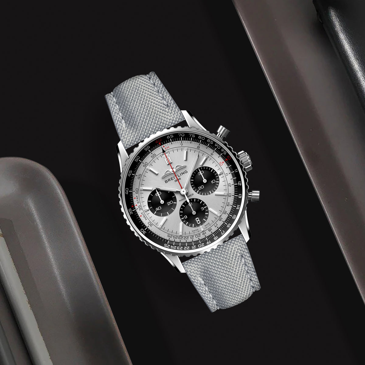 Navitimer Strap Breitling Navitimer Straps - Canvas Light Grey – Liger Straps