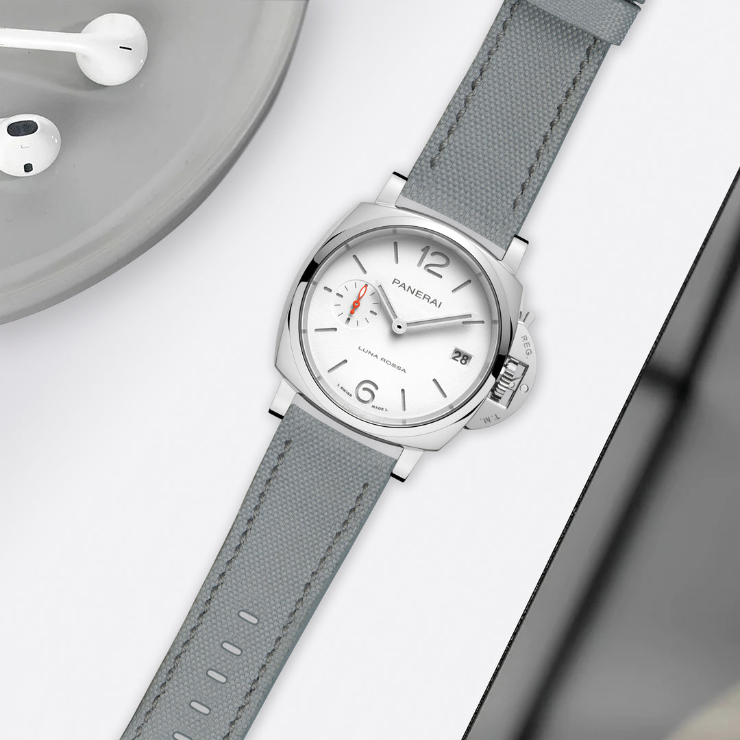 Panerai Luminor Due Straps - Canvas Light Grey – Liger Straps