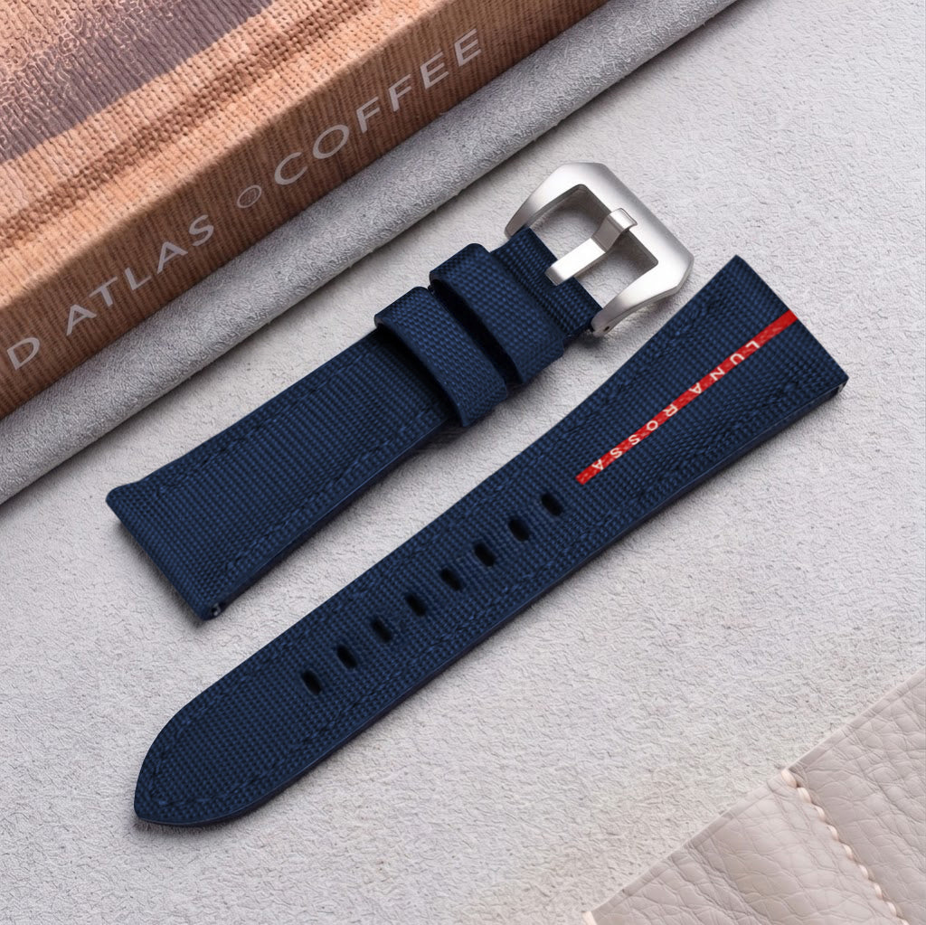 Panerai Luminor Straps - Canvas Navy Blue Luna Rossa – Liger Straps