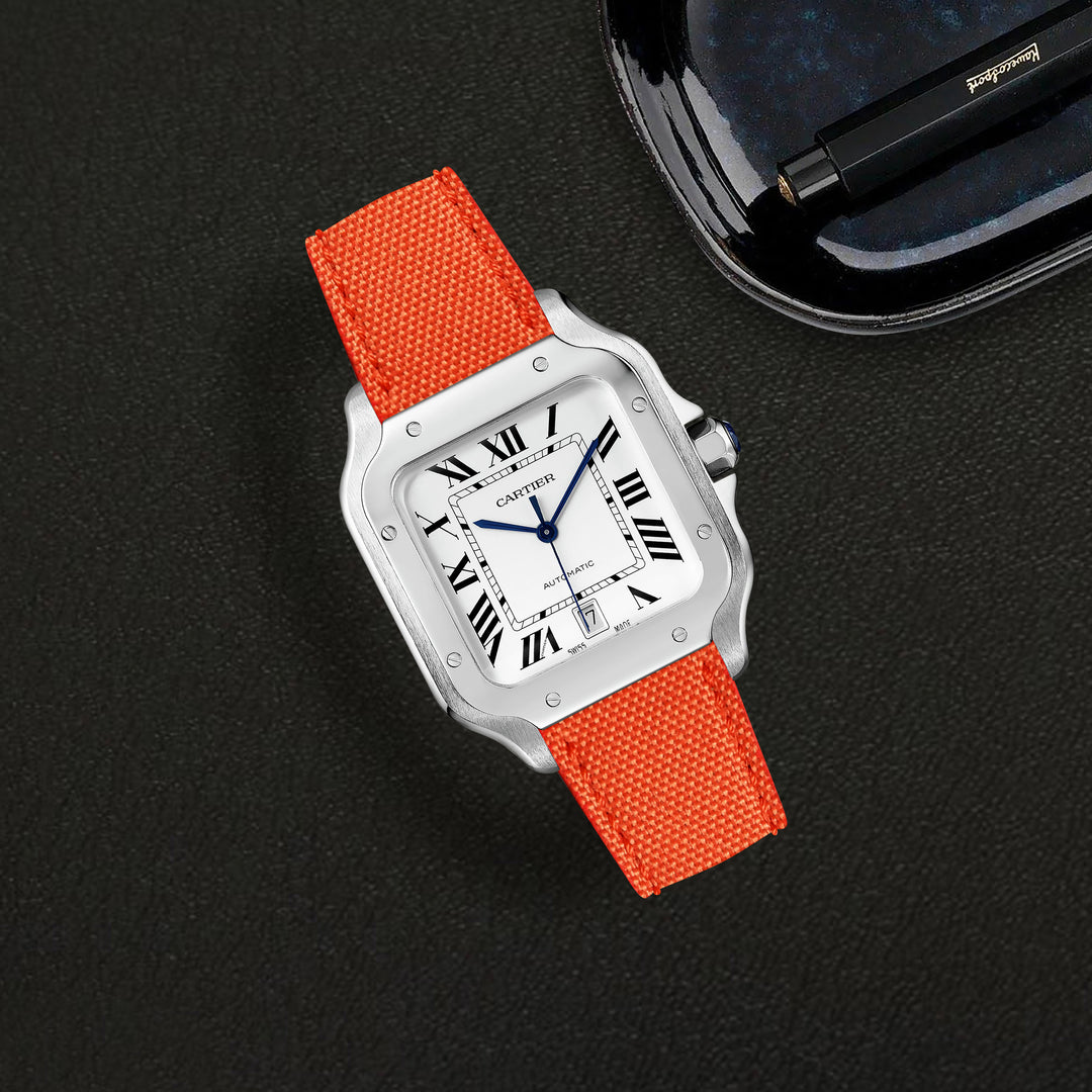 Cartier New Santos Quick Release Straps - Canvas Orange – Liger Straps