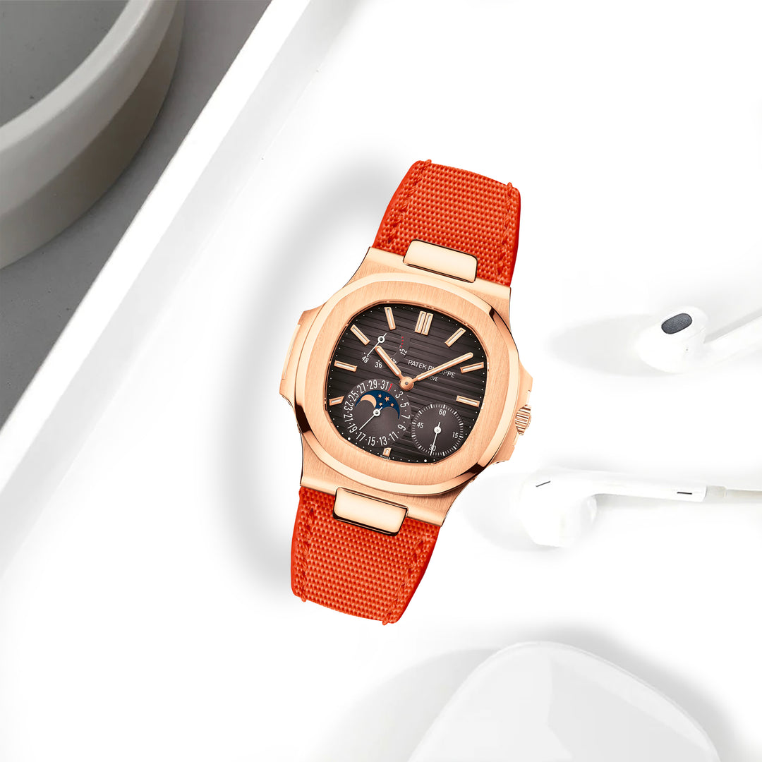 Patek Nautilus Straps - Canvas Orange – Liger Straps