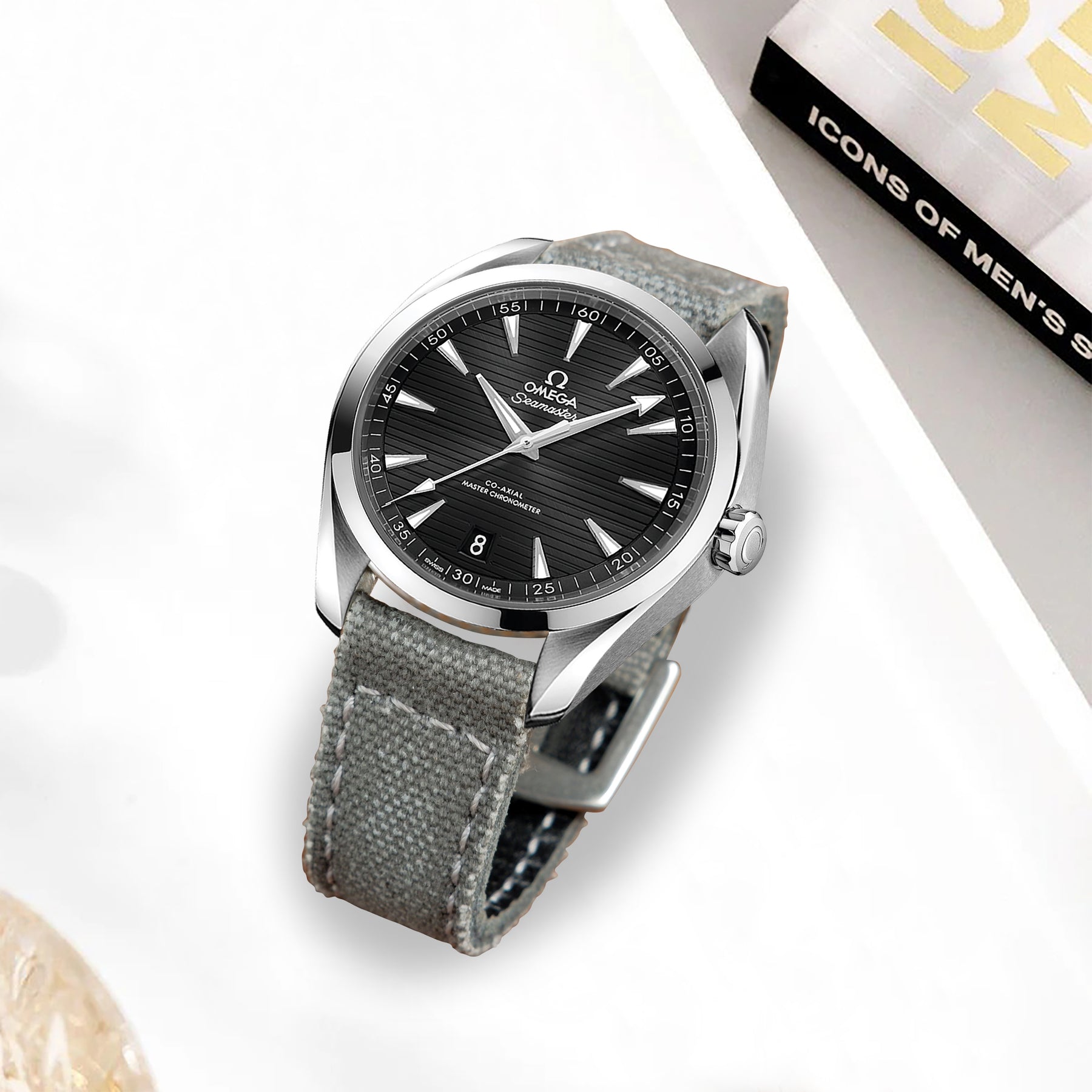 Omega Seamaster Aqua Terra Straps Canvas Vintage Grey – Liger Straps