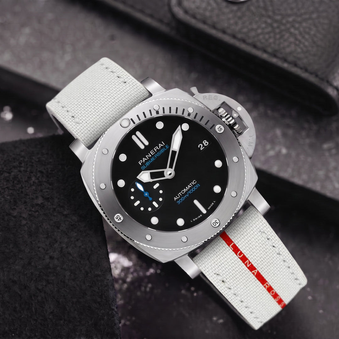 Panerai Submersible Straps - Canvas White Luna Rossa – Liger Straps