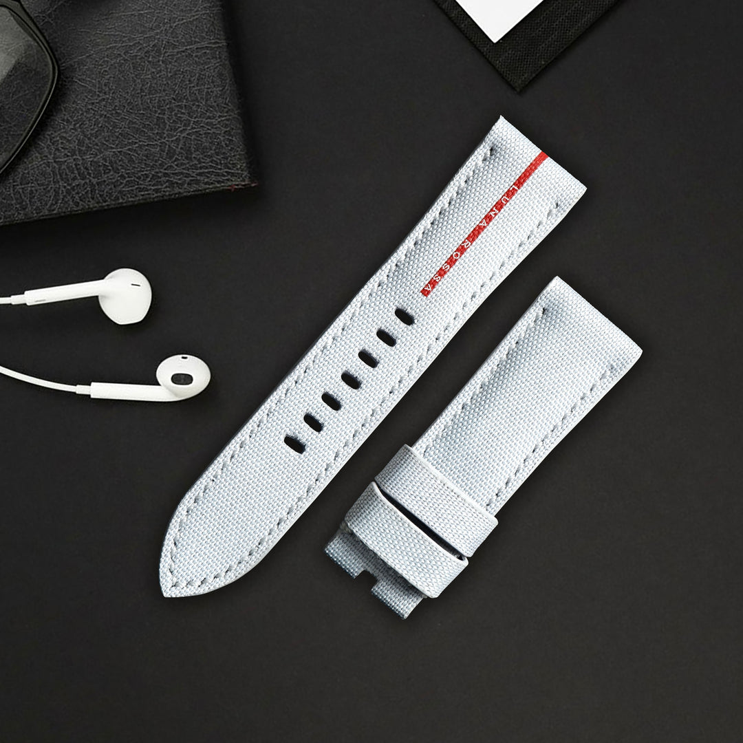 Panerai Submersible Straps - Canvas White Luna Rossa – Liger Straps