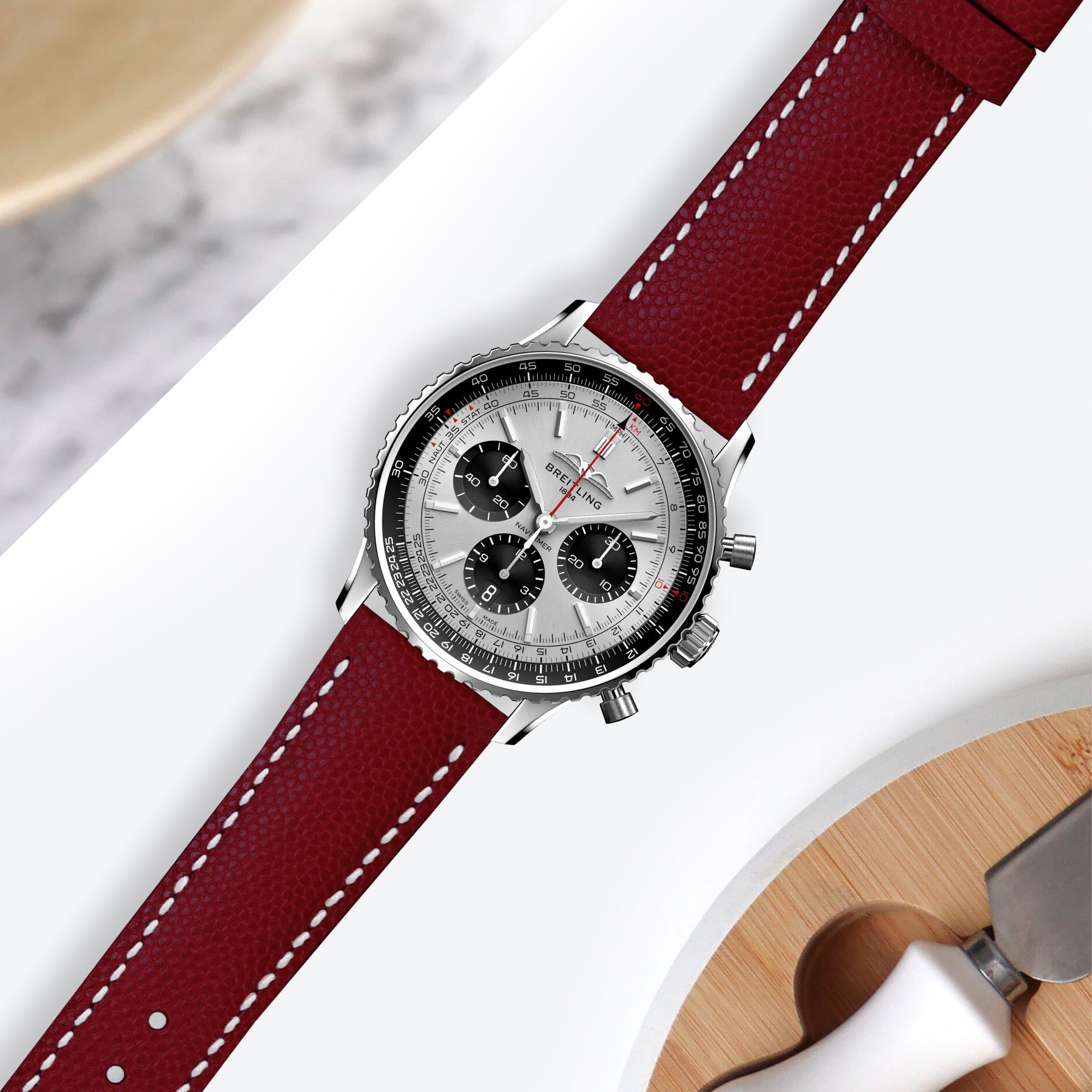 Breitling Navitimer Straps Caviar Red – Liger Straps