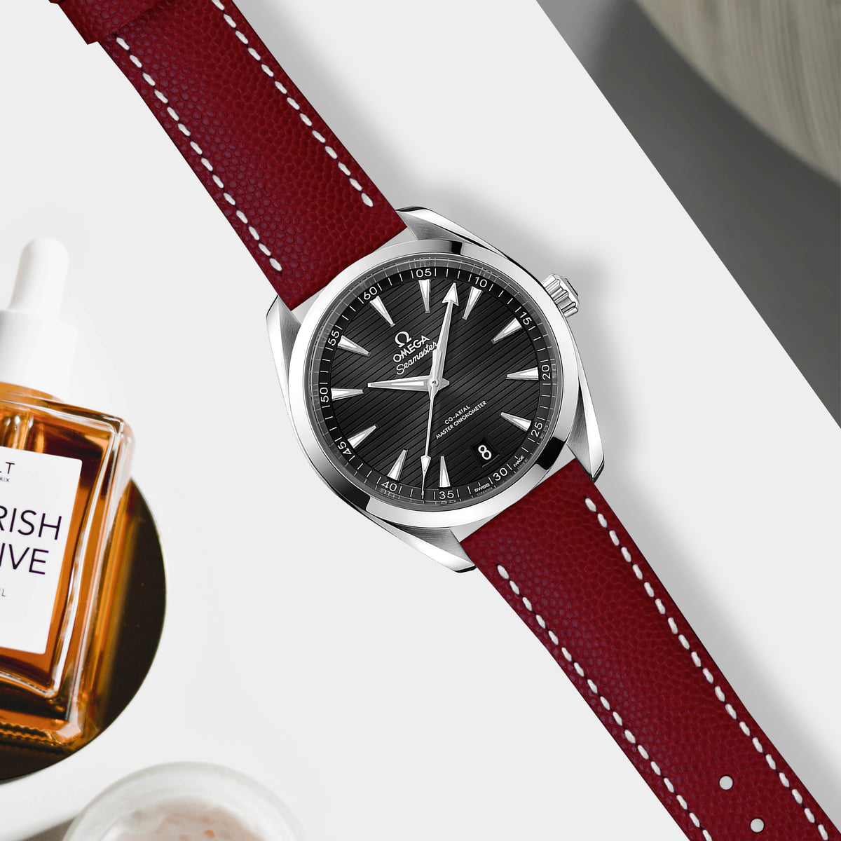 Omega Seamaster Aqua Terra Straps - Caviar Red – Liger Straps
