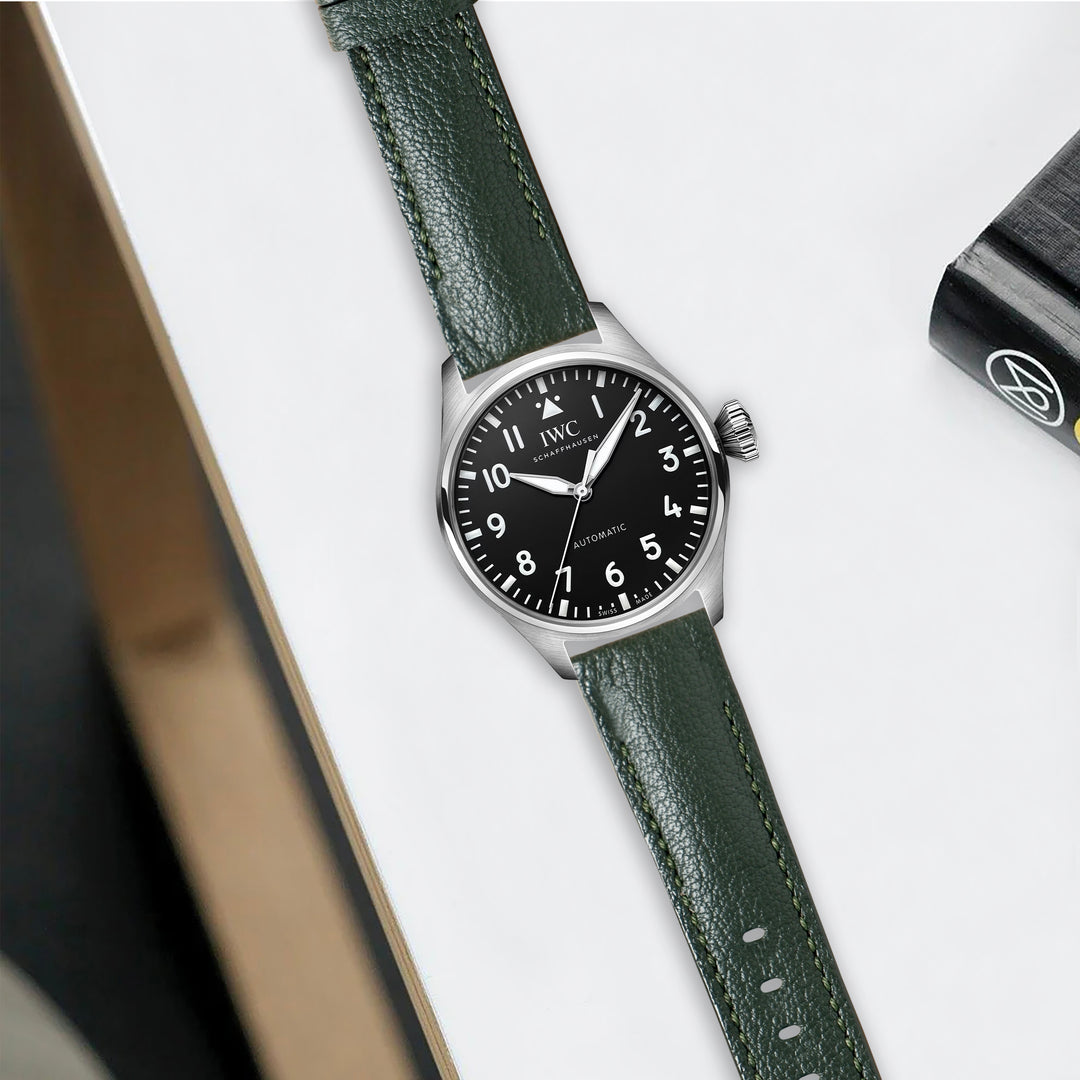 IWC Easx Change Straps - Chevre Dark Green – Liger Straps