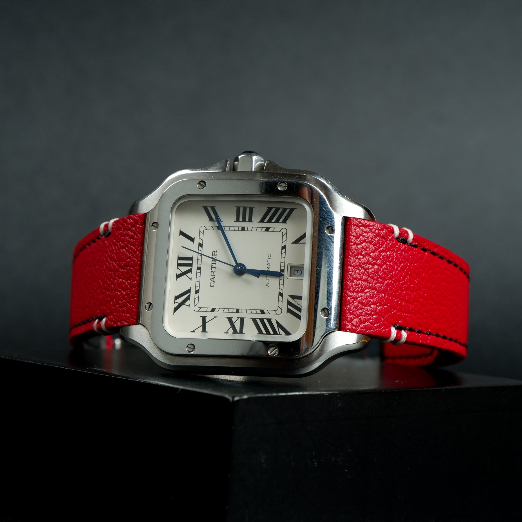 Cartier New Santos Quick Release Straps - Chevre Red – Liger Straps