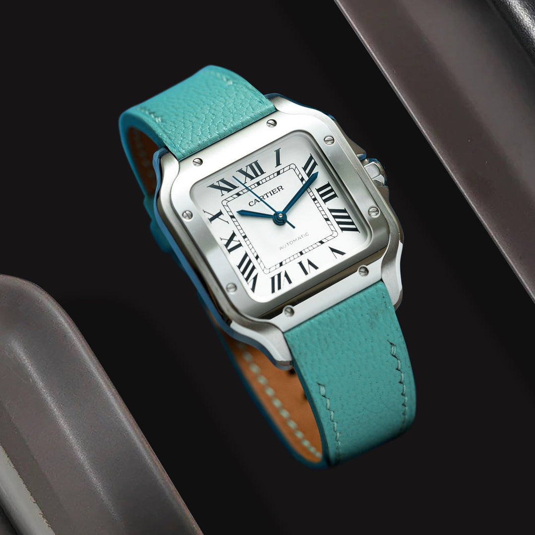 Cartier New Santos Quick Release Straps Chevre Tiffany Liger Straps