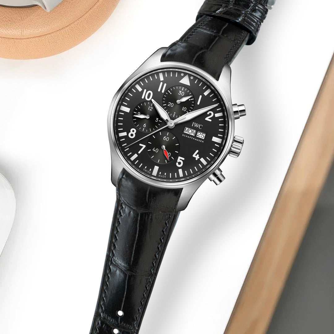 IWC レザーベルト 19mm ブラック　used IWC レザーベルト 19mm ブラック used IWC Leather Belt 19mm Black