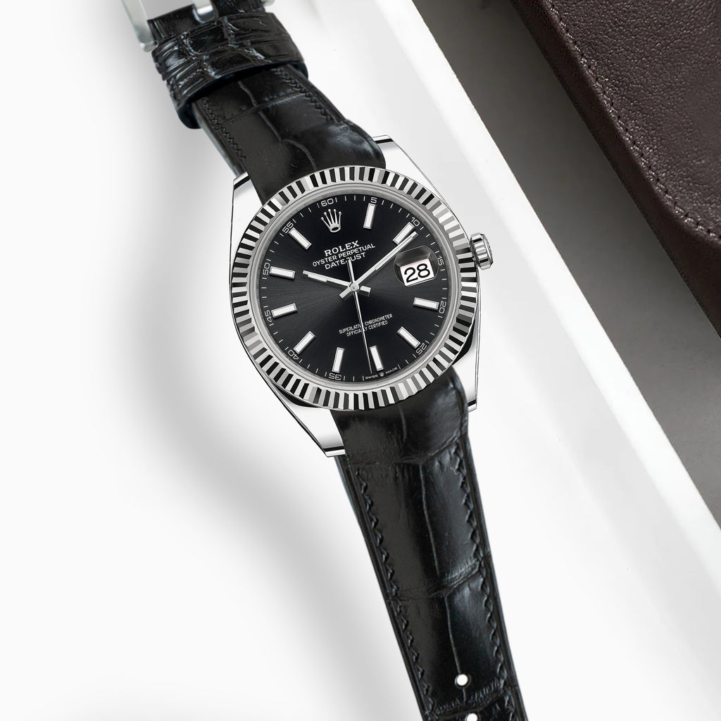 Rolex Datejust Straps Croco Black – Liger Straps