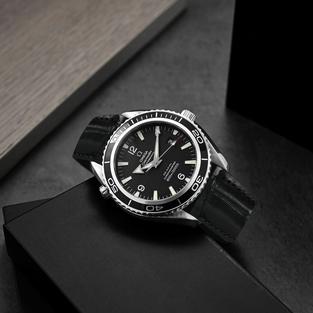 Omega Seamaster Planet Ocean Straps - Croco Black – Liger Straps