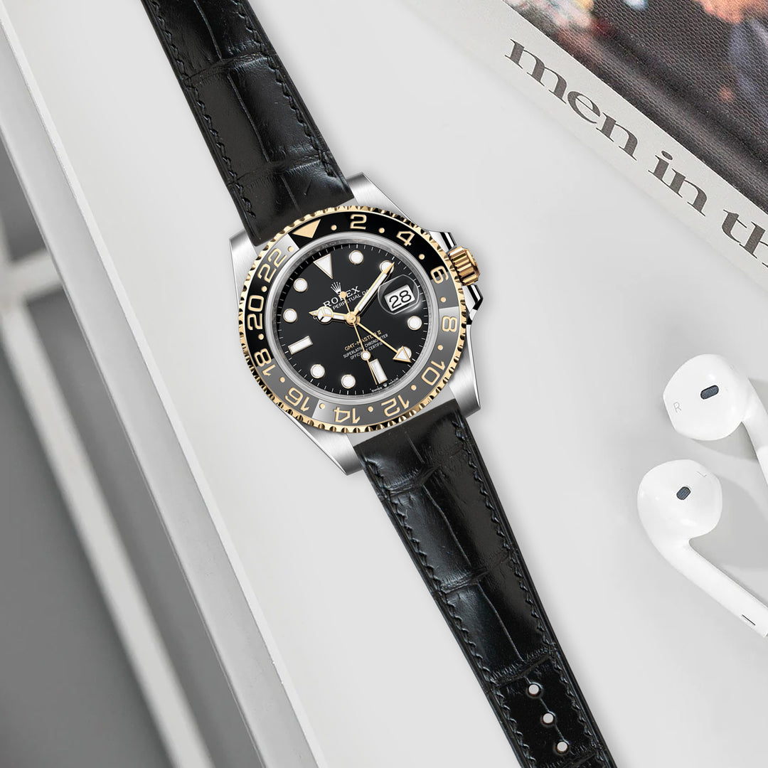 ROLEX GMT-MASTER 掛時計 Rolex GMT Master II Straps - Croco Black – Liger Straps
