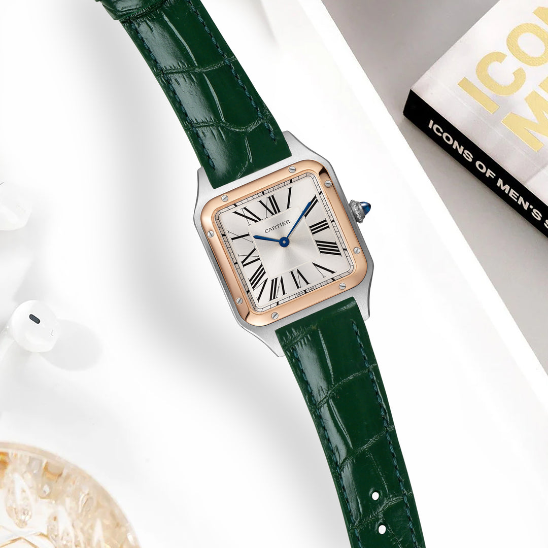 Cartier Dumont Straps - Croco Bottled Green – Liger Straps
