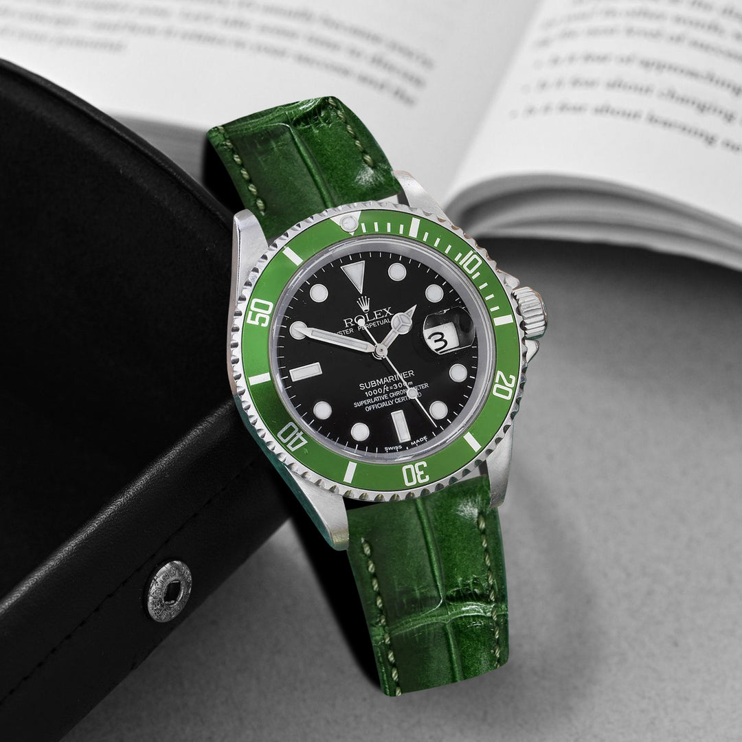 Rolex Submariner Straps - Croco British Green – Liger Straps