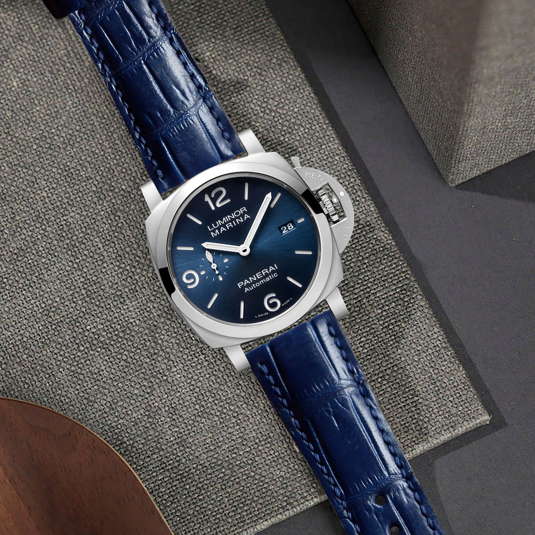 Panerai Luminor Straps - Croco Navy Blue – Liger Straps