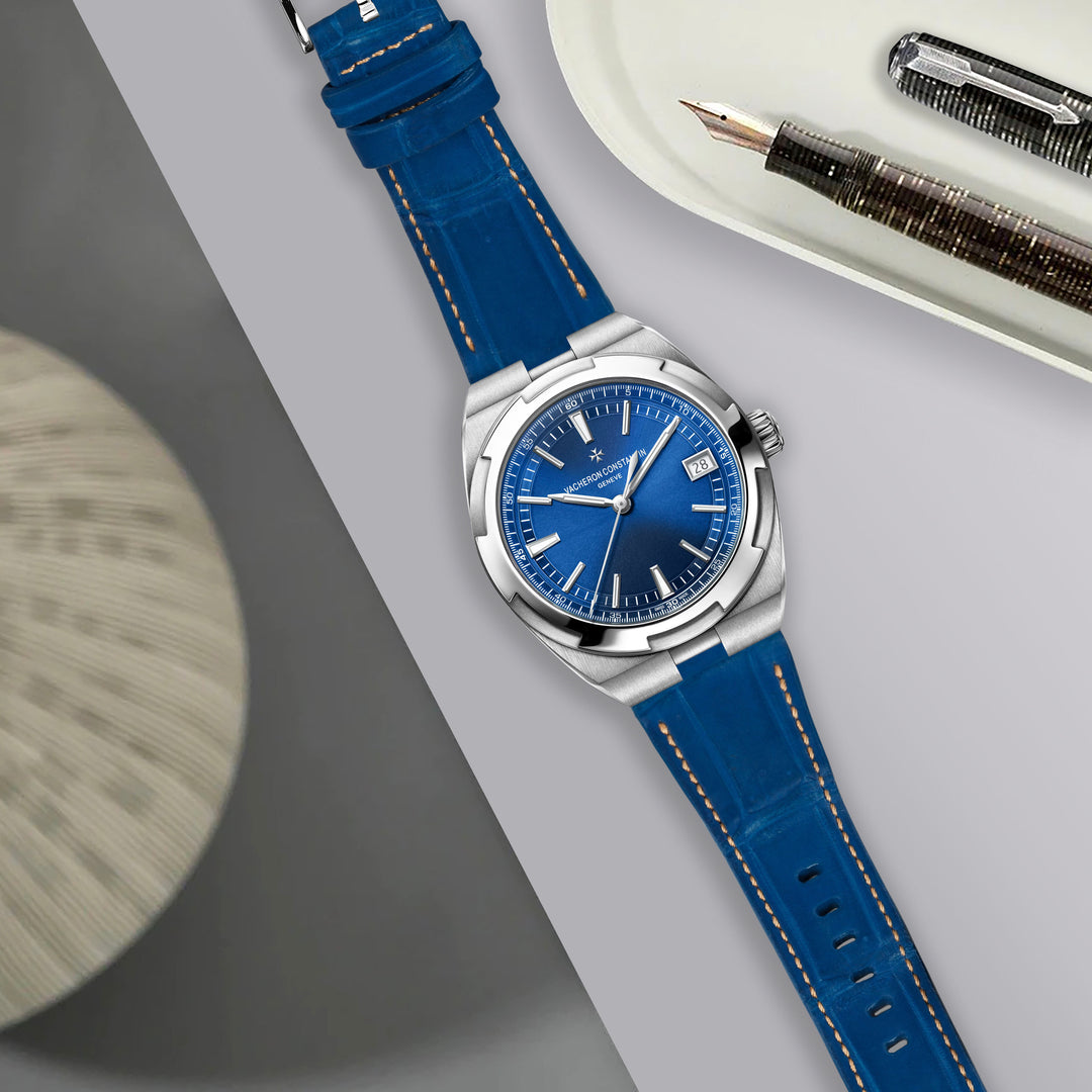 Vacheron Constantin Straps - Croco Nubuck Blue – Liger Straps