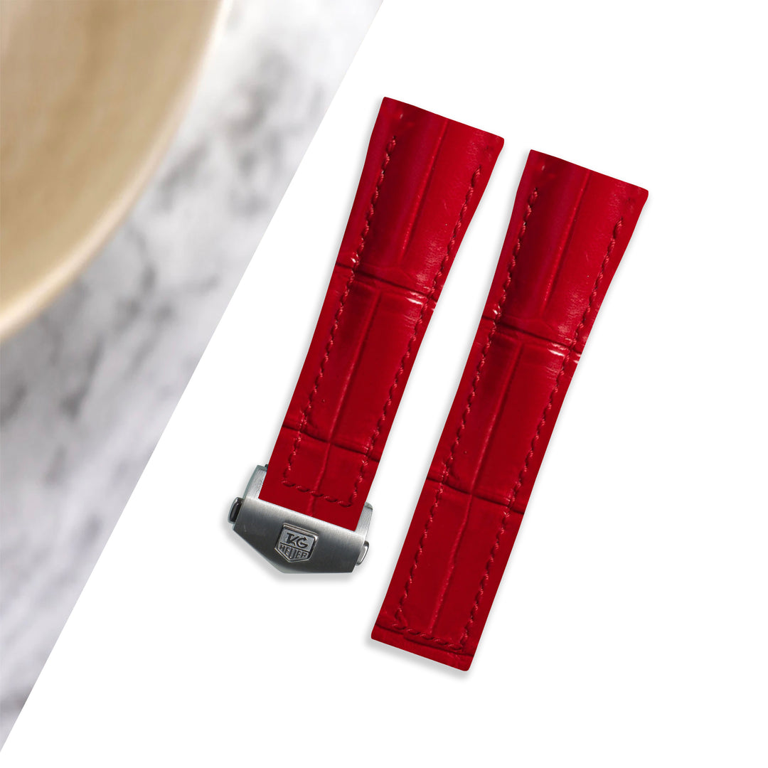 Tag Heuer Aquaracer Straps - Croco Red – Liger Straps