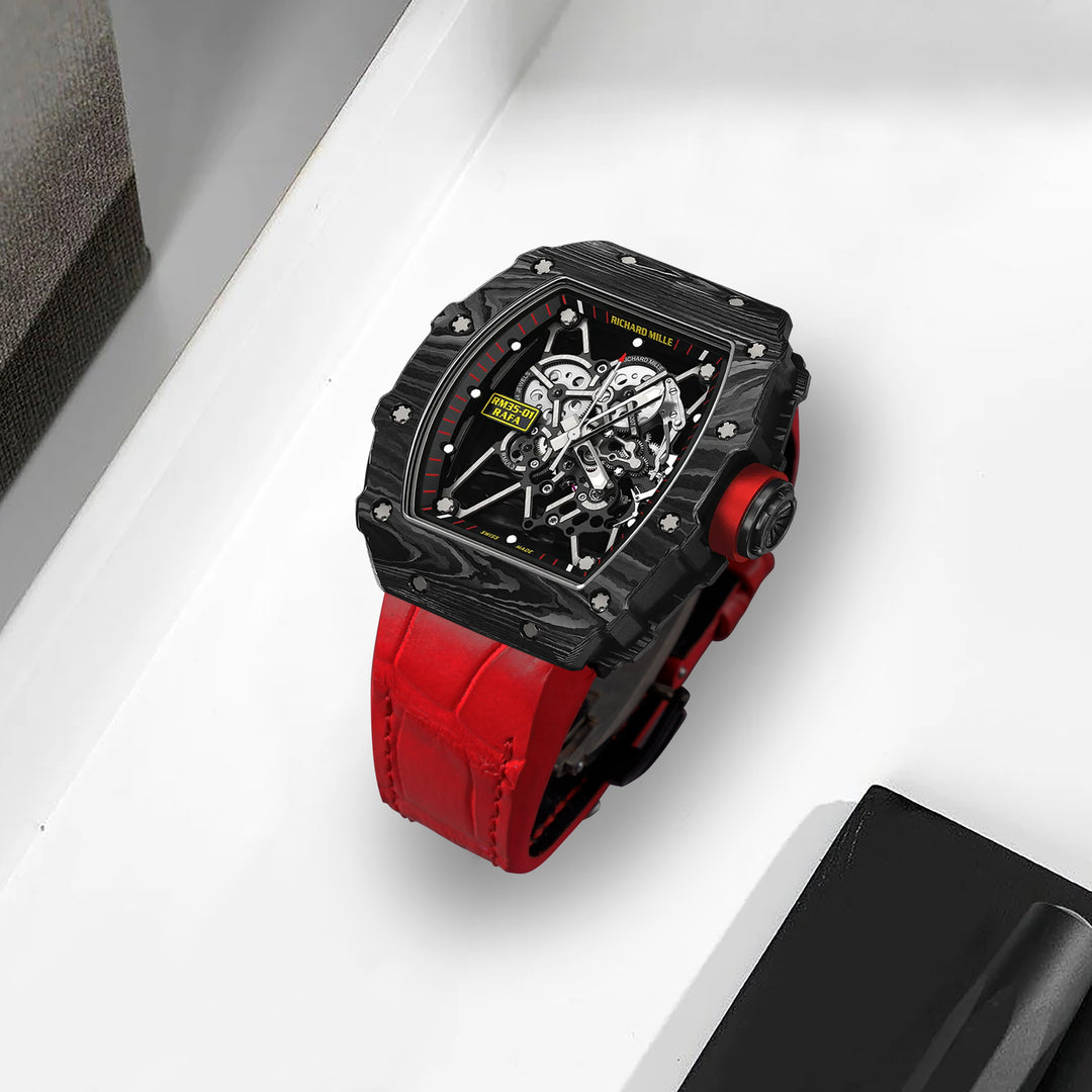 RICHARD MILLE レッドラバーベルト Richard Mille Straps - Velcro Canvas Red – Liger Straps