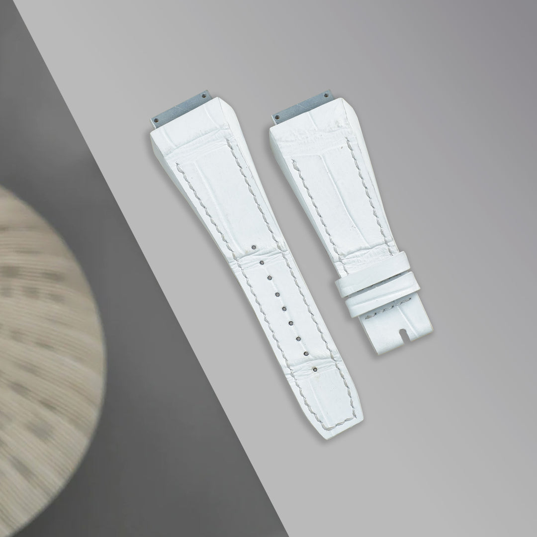 rm055用互換ラバーベルト ホワイト liger-straps-croco-white-for-