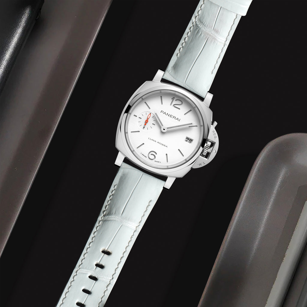 Panerai Luminor Due Straps - Croco White – Liger Straps