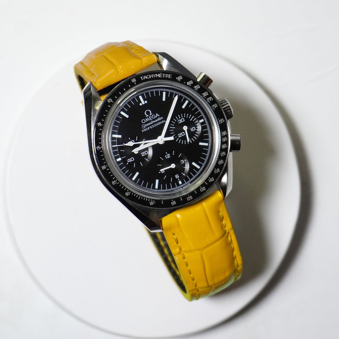 Omega speedmaster black and yellow best sale