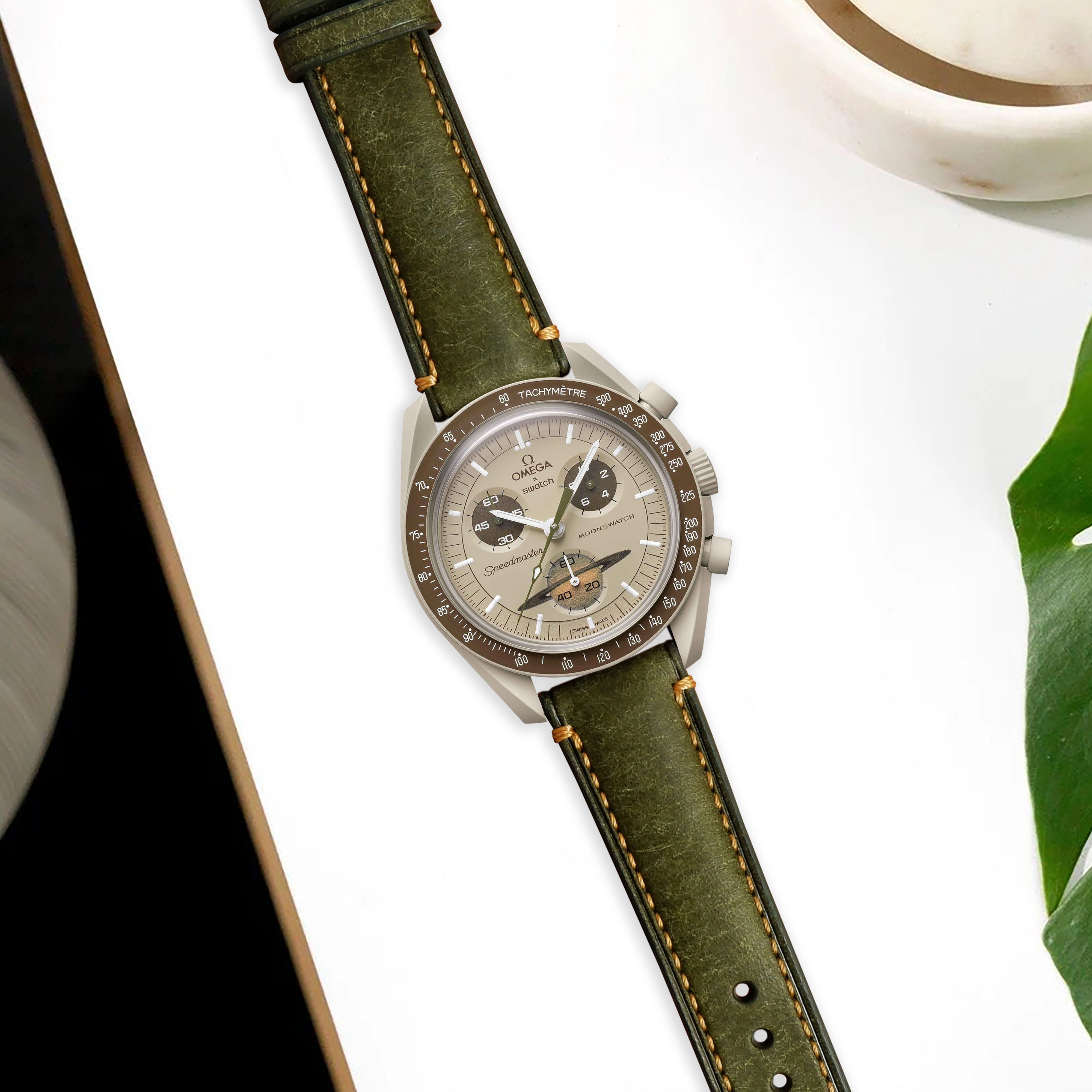 Omega X Swatch MoonSwatch Strap: Stitched Embossed Alligator
