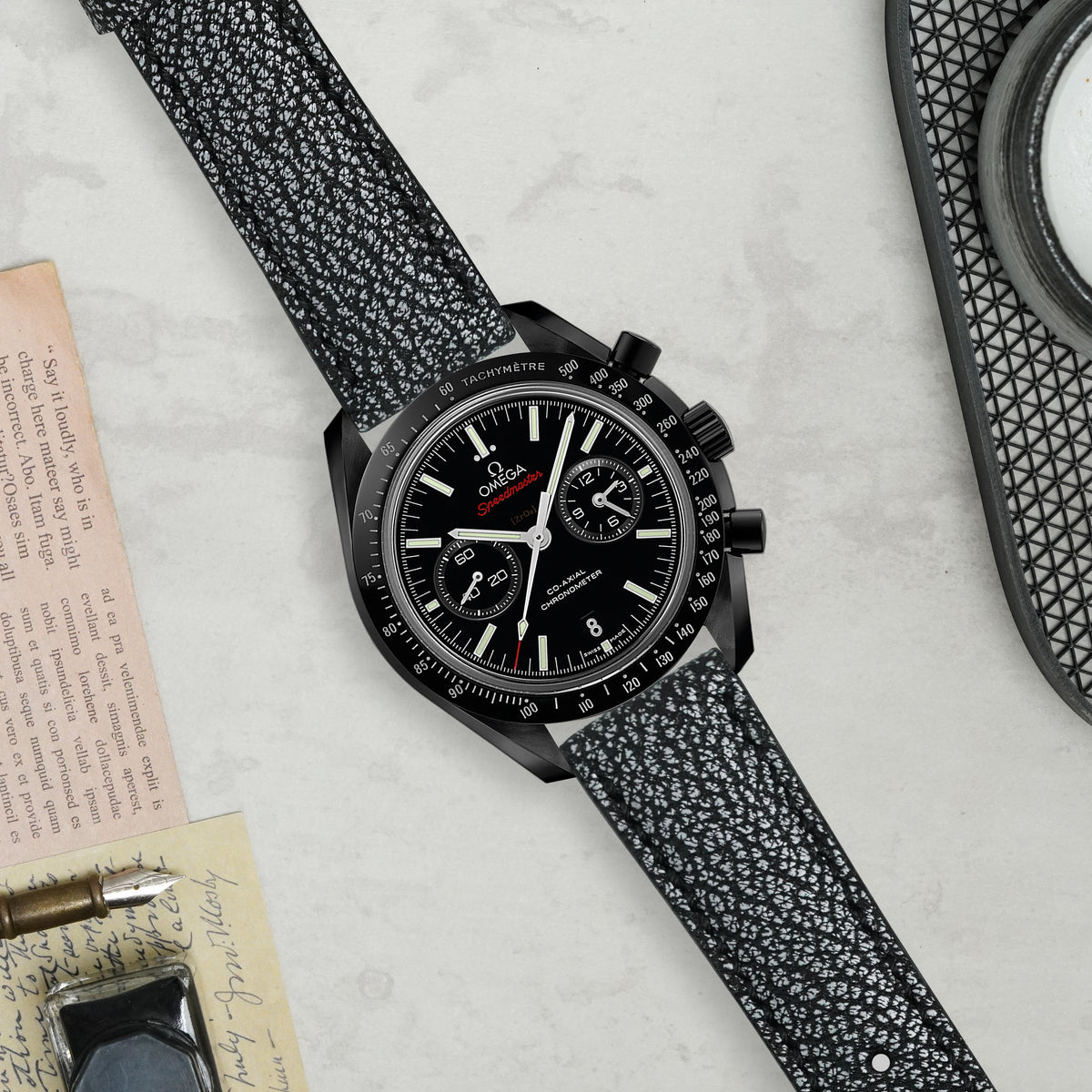Omega Dark Side Of The Moon Straps - Elephant Anthracite – Liger Straps