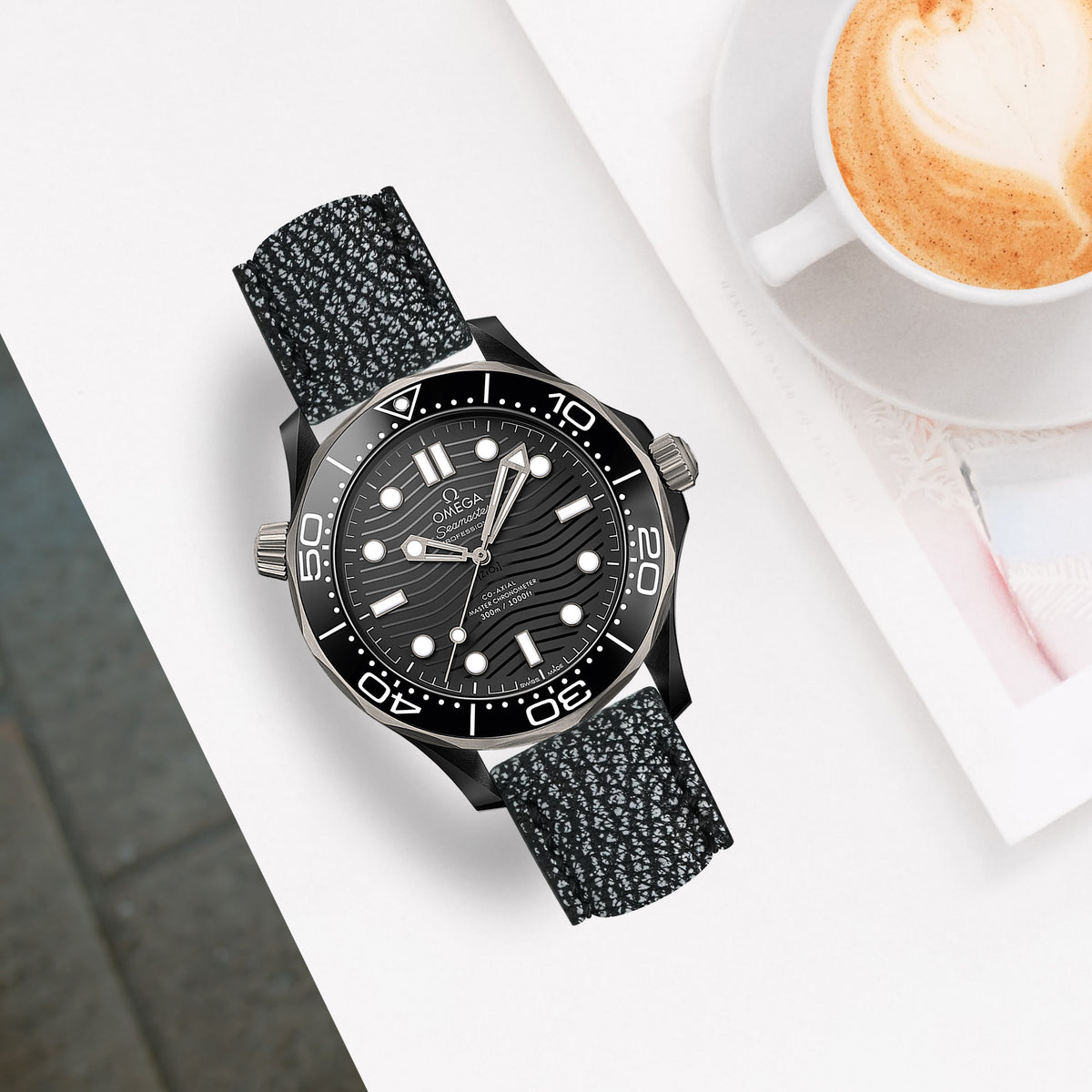Omega Seamaster Diver 300m Straps - Elephant Anthracite – Liger Straps