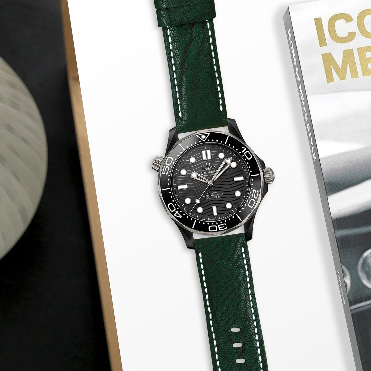Omega Seamaster Diver 300m Straps - Elephant Dark Green – Liger Straps