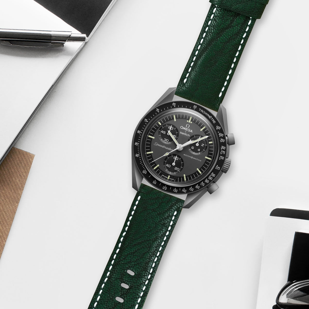 Omega MoonSwatch X Swatch Straps - Elephant Dark Green – Liger Straps