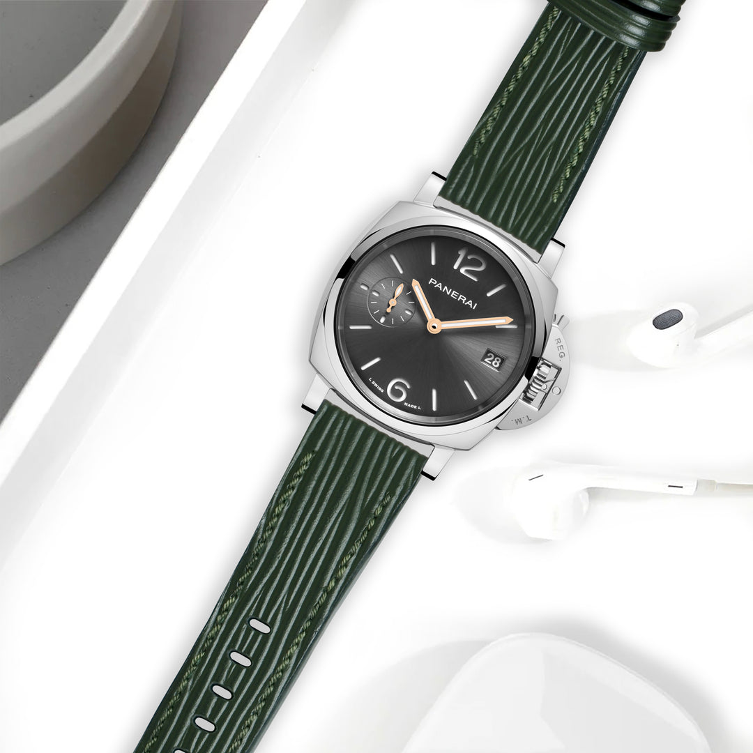 Panerai Luminor Due Straps - Epi Dark Green – Liger Straps