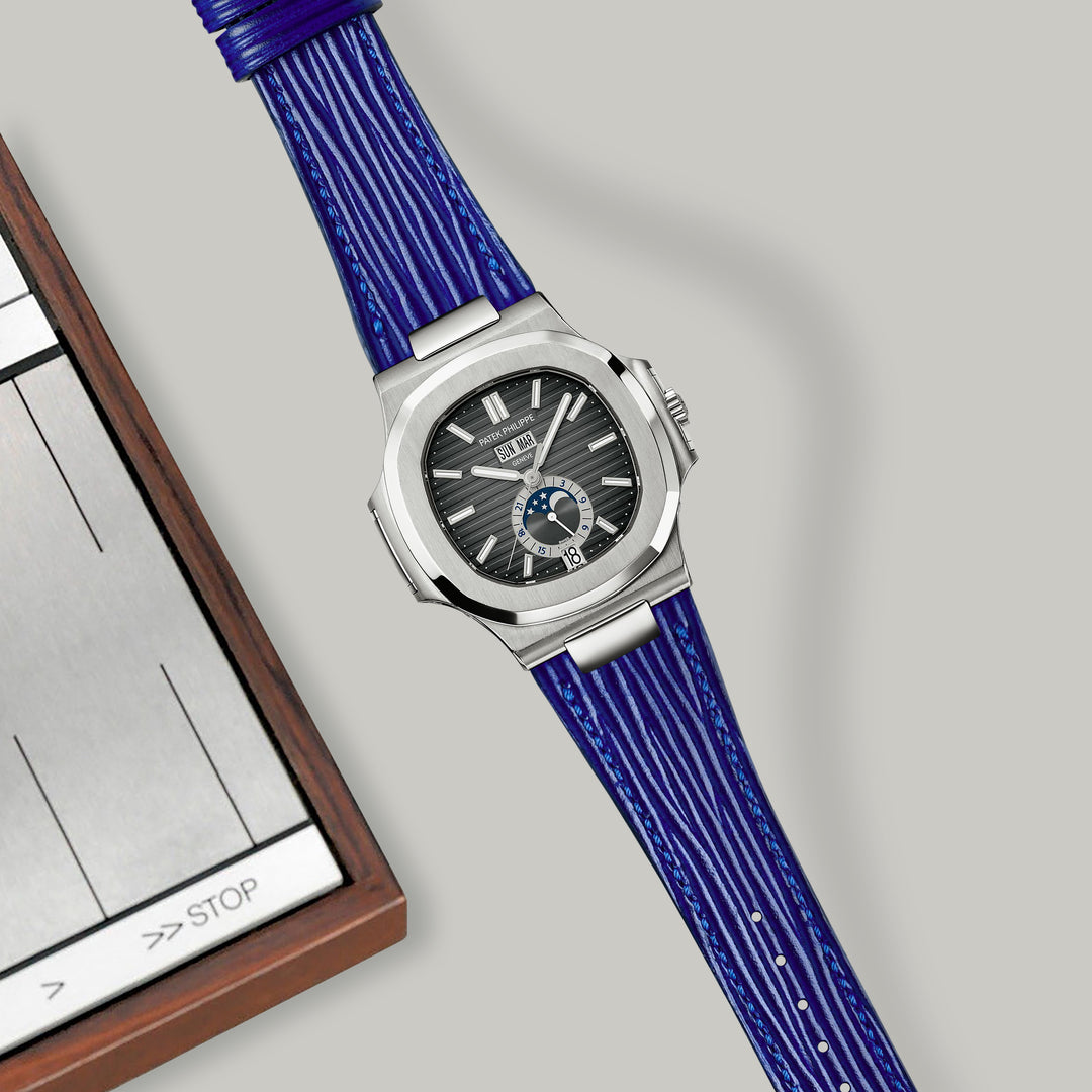 Patek Nautilus Straps Epi Electric Blue