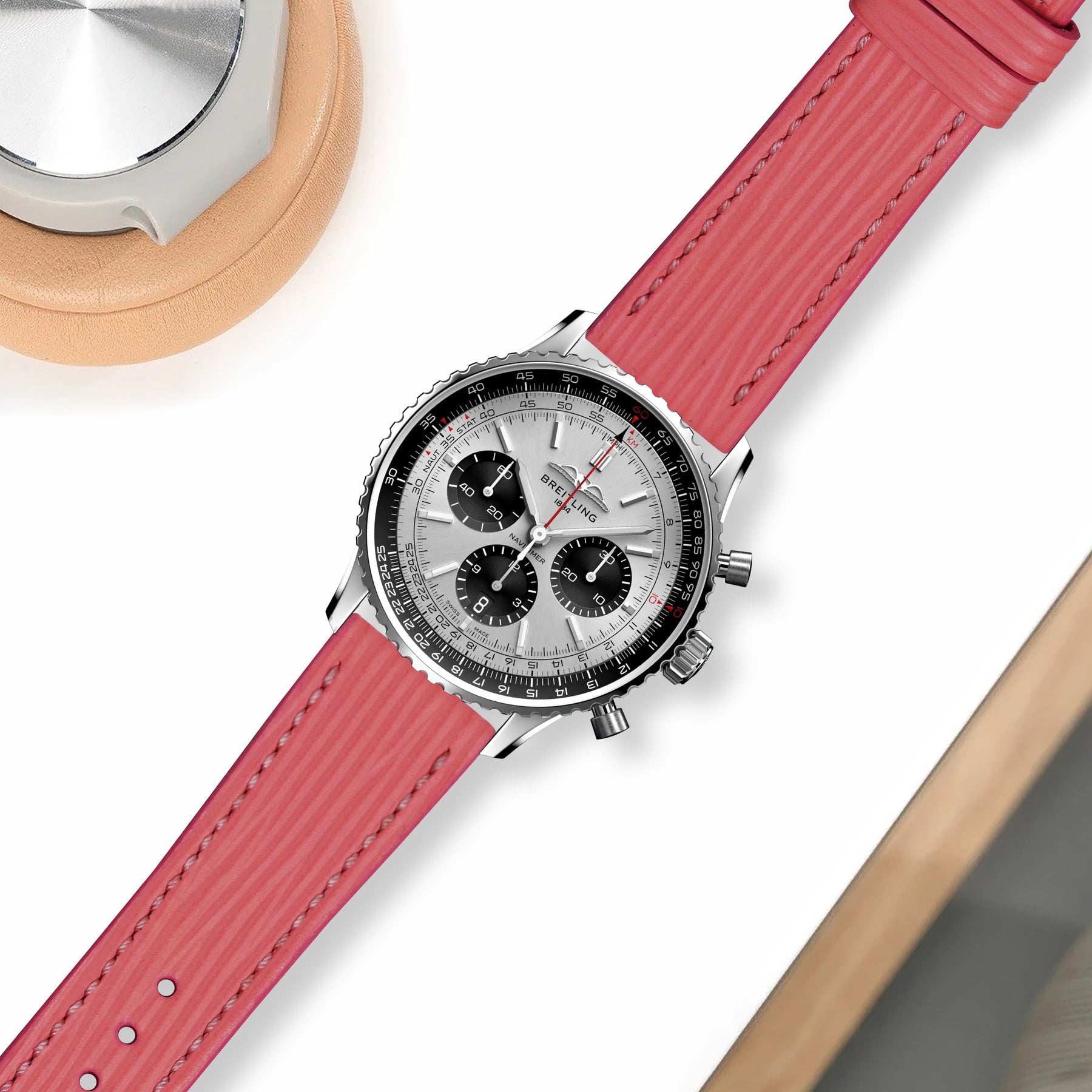 Navitimer Strap Breitling Navitimer Straps - Epi Rose – Liger Straps