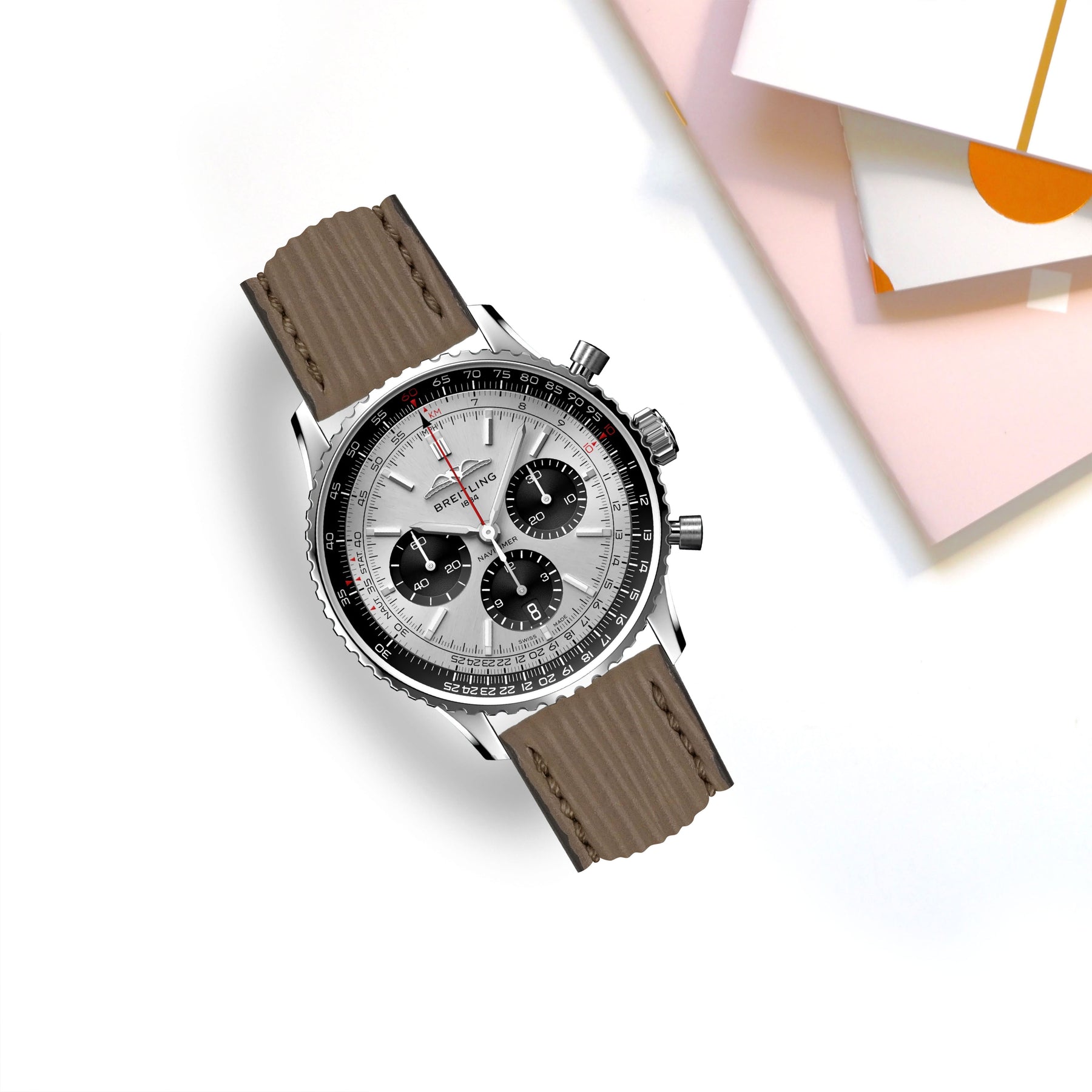 Navitimer Strap Breitling Navitimer Straps - Epi Taupe – Liger Straps