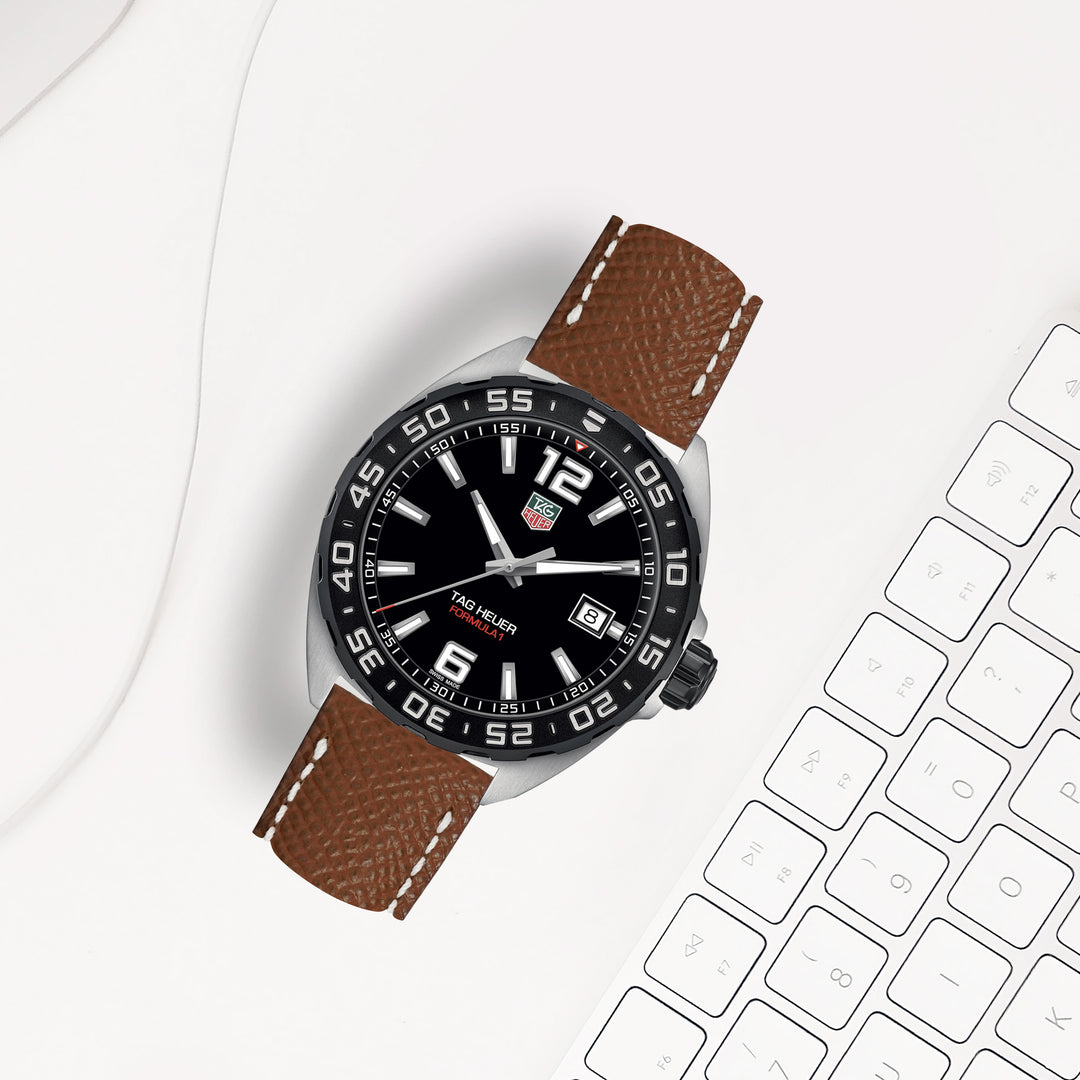 Tag Heur Brown Wristband TAG Heuer Carrera 39mm Brown Perforated Leather Strap  main image 4