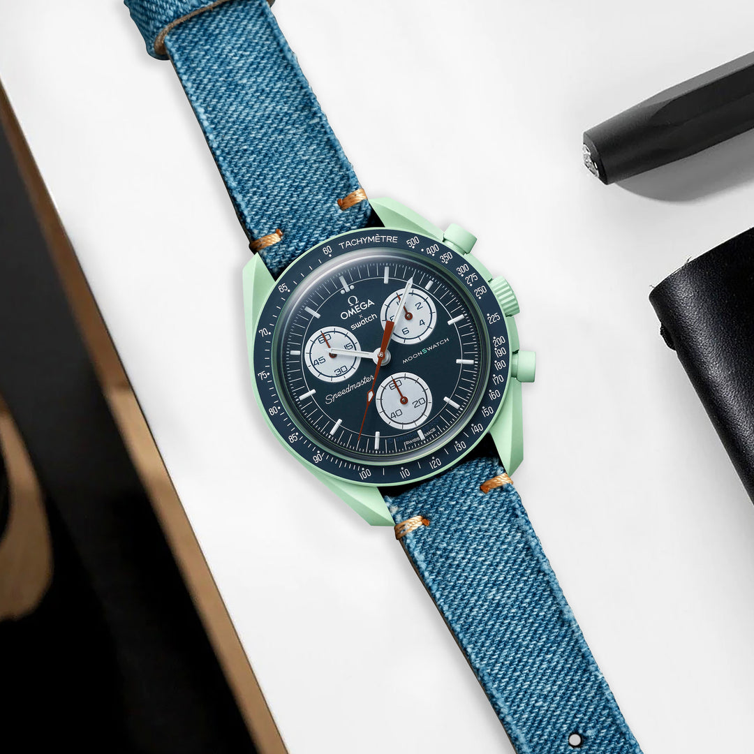 Omega MoonSwatch X Swatch Straps - Minimalist Denim – Liger Straps