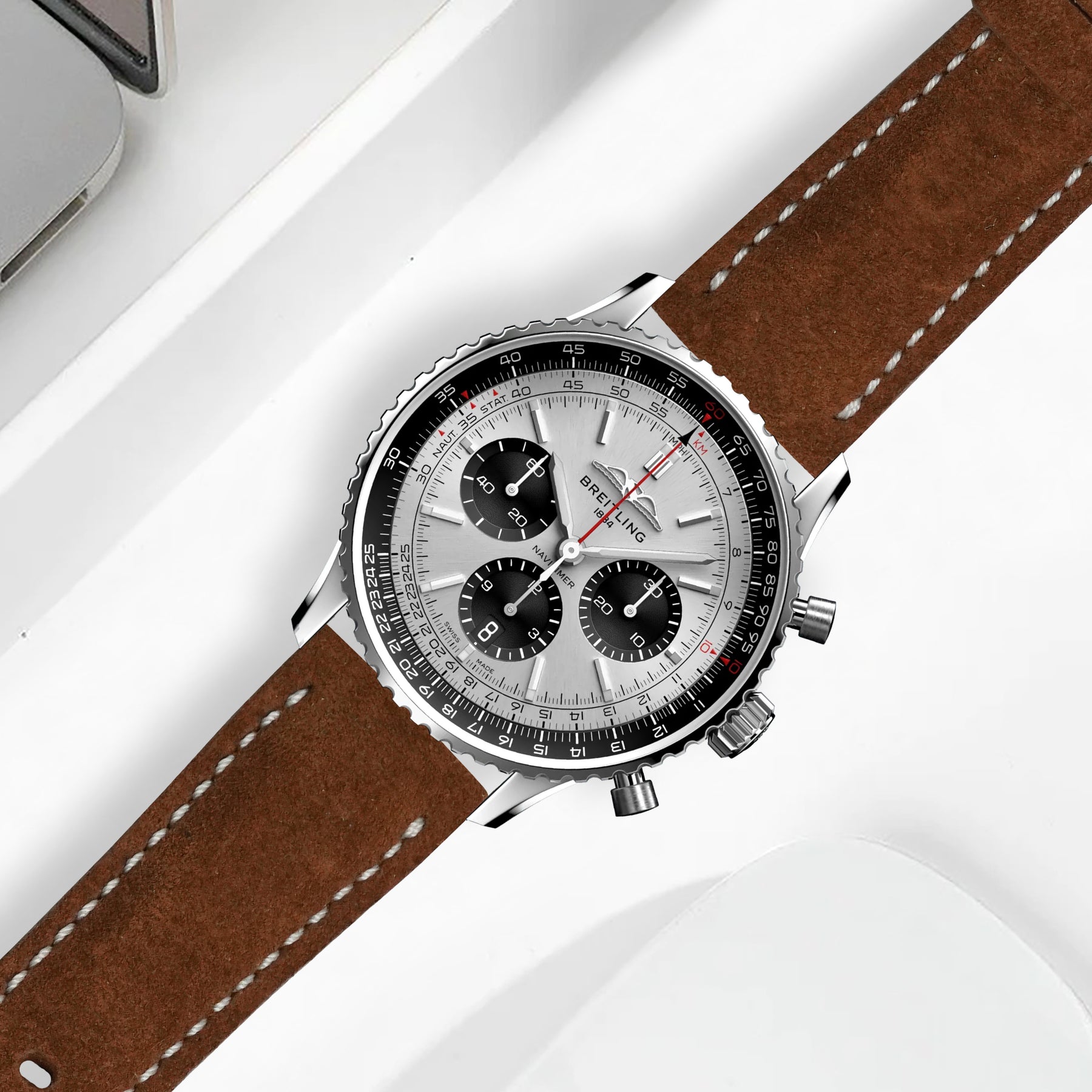Navitimer Strap Breitling Navitimer Straps - Suede Brown – Liger Straps