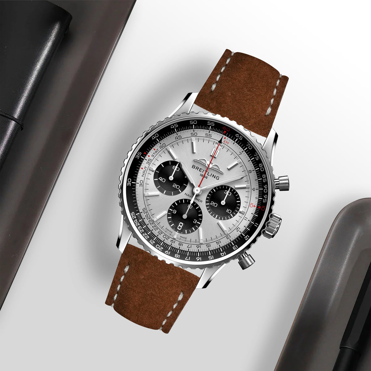 Navitimer Strap Breitling Navitimer Straps - Suede Brown – Liger Straps