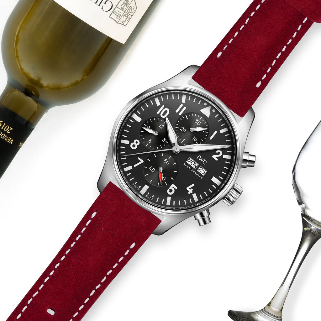 IWC Easx Change Straps - Suede Red – Liger Straps