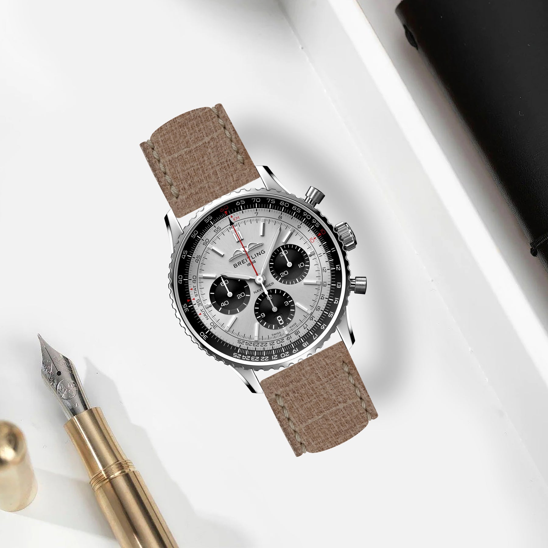 Navitimer Strap Breitling Navitimer Straps - Ospro Natural – Liger Straps