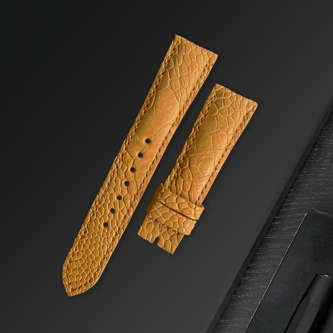 Ready Made 20mm Straps - Ostrich Leg Mustard – Liger Straps