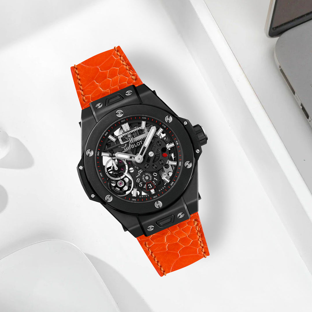 Hublot Unico One Click Straps - Ostrich Leg Orange – Liger Straps