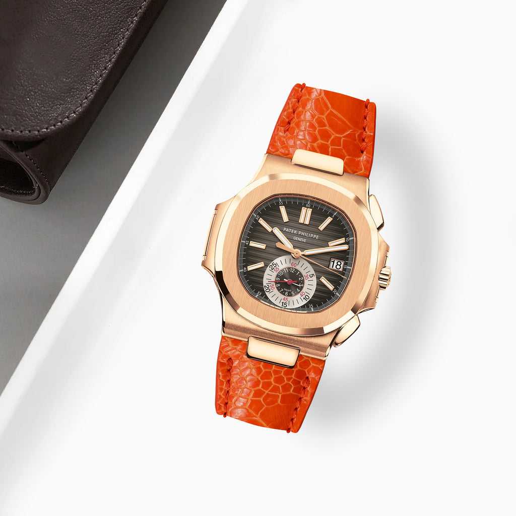 Patek Nautilus Straps - Ostrich Leg Orange – Liger Straps
