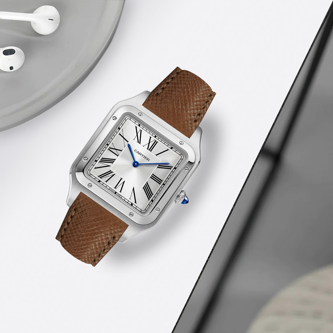 Cartier サントスドゥカルティエMM キャメルブラウン レザーベルト Cartier Dumont Straps - Patron Brown – Liger Straps