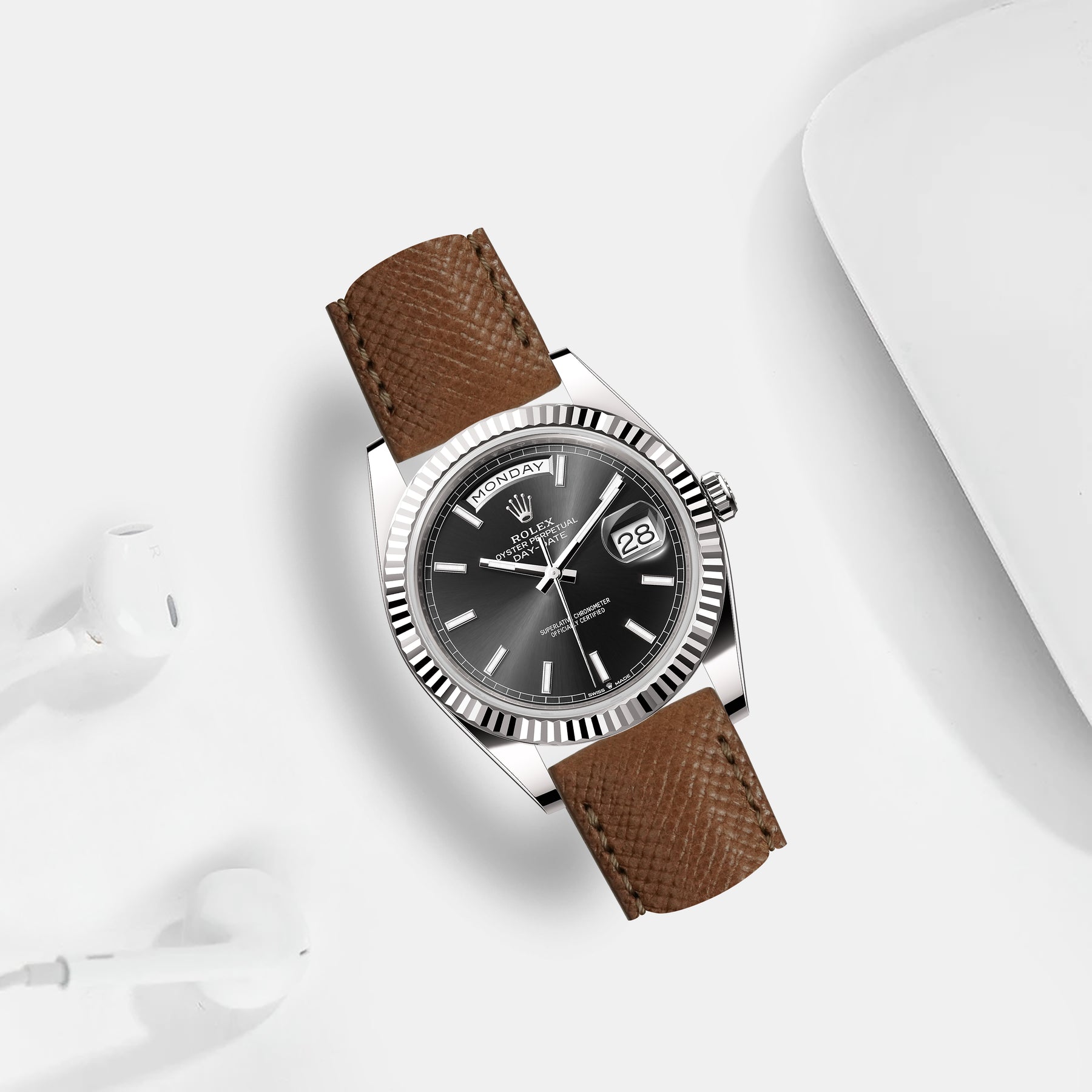 Patron Roulex Rolex Daydate Straps - Patron Brown – Liger Straps