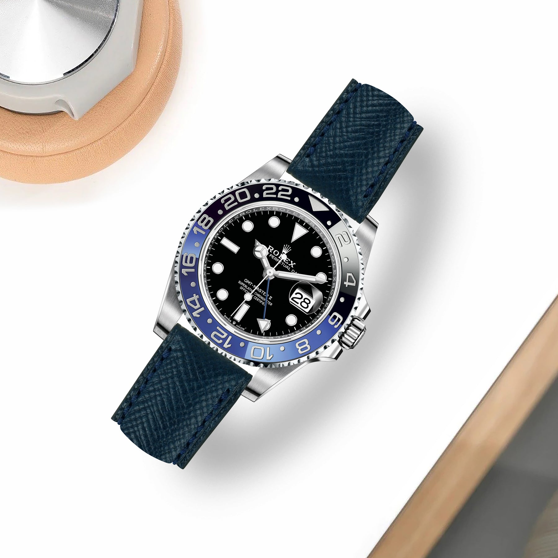 Patron Roulex Rolex GMT Master II Batman Straps - Patron Navy Blue – Liger Straps
