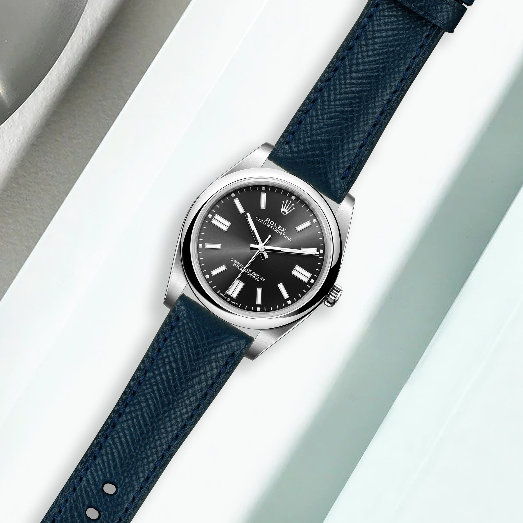 Patron Roulex Rolex Oyster Perpetual Straps - Patron Navy Blue – Liger Straps